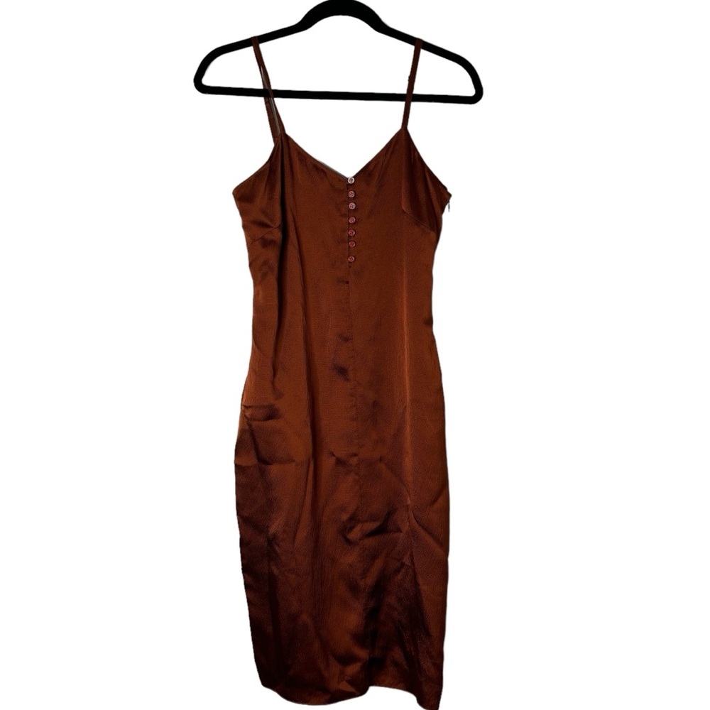 Jenni Kayne Silk Sleeveless Midi Dress - Copper